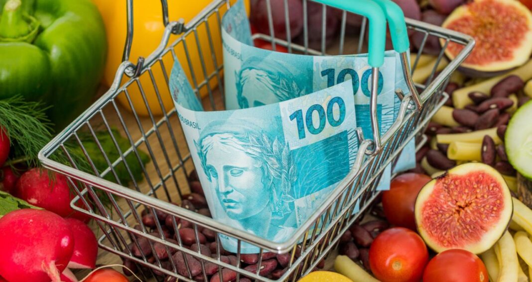 Ilustração de inflação de alimentos