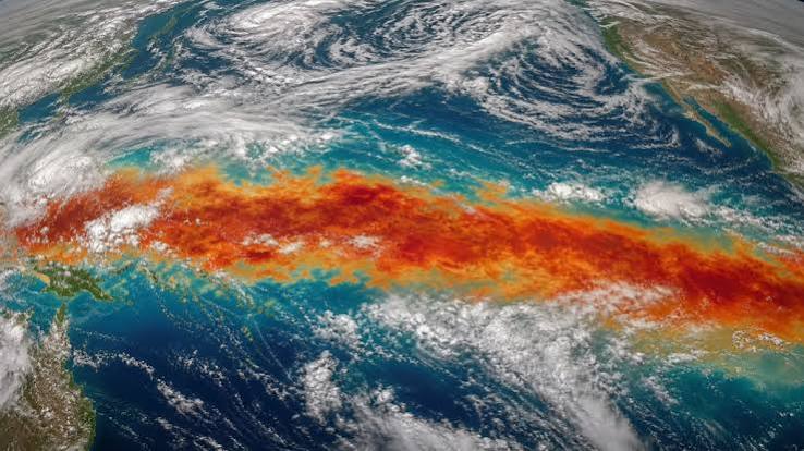 Imagam de massas de ar ilustrando o El Niño